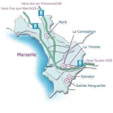 ನಕ್ಷೆ Marseille ಆಸ್ಪತ್ರೆ