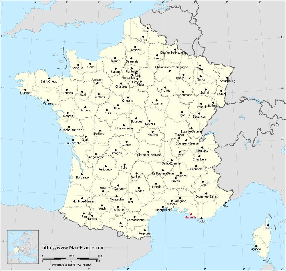 Marseille ಮೇಲೆ ನಕ್ಷೆ