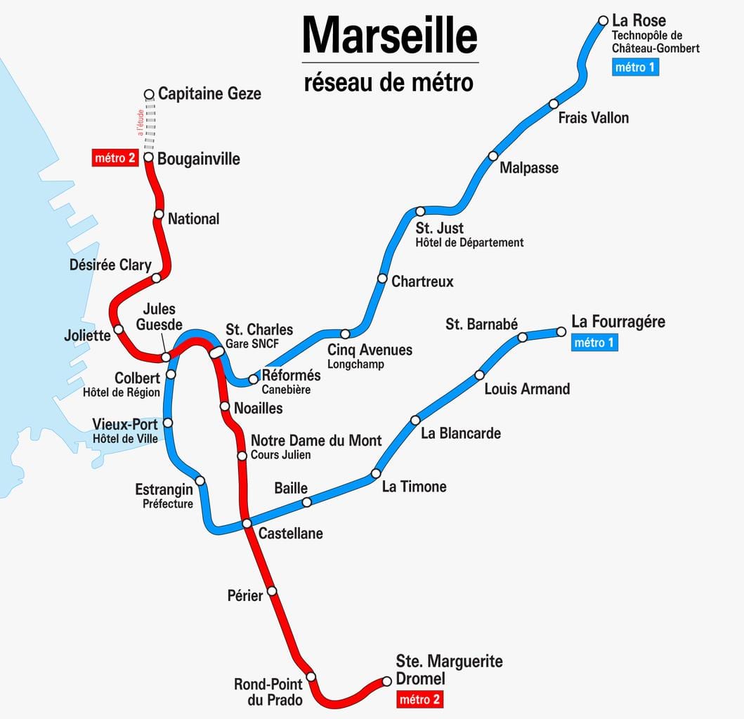 Marseille ಮೆಟ್ರೋ ನಕ್ಷೆ ಪಿಡಿಎಫ್