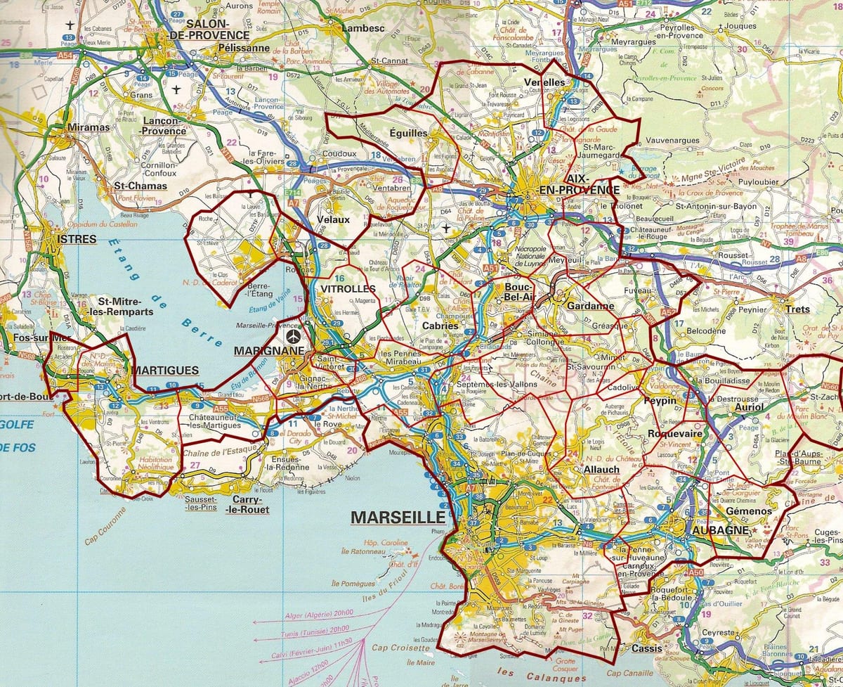 ನಕ್ಷೆ Marseille ರಸ್ತೆ