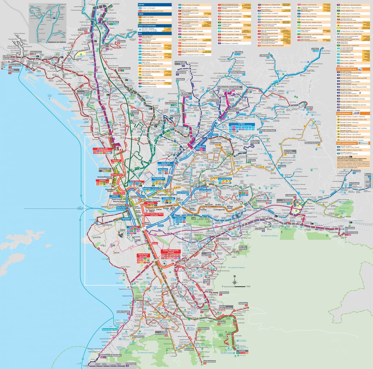 Marseille ಸಾರಿಗೆ ನಕ್ಷೆ
