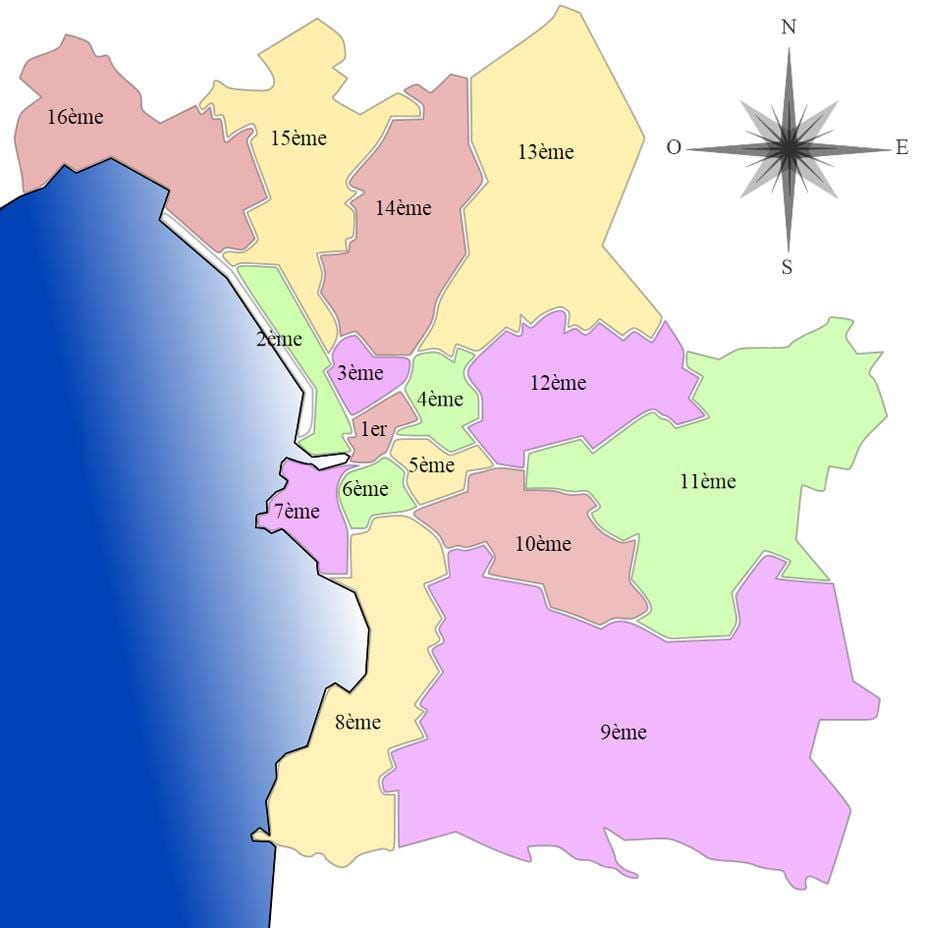 ನಕ್ಷೆ Marseille arrondissement
