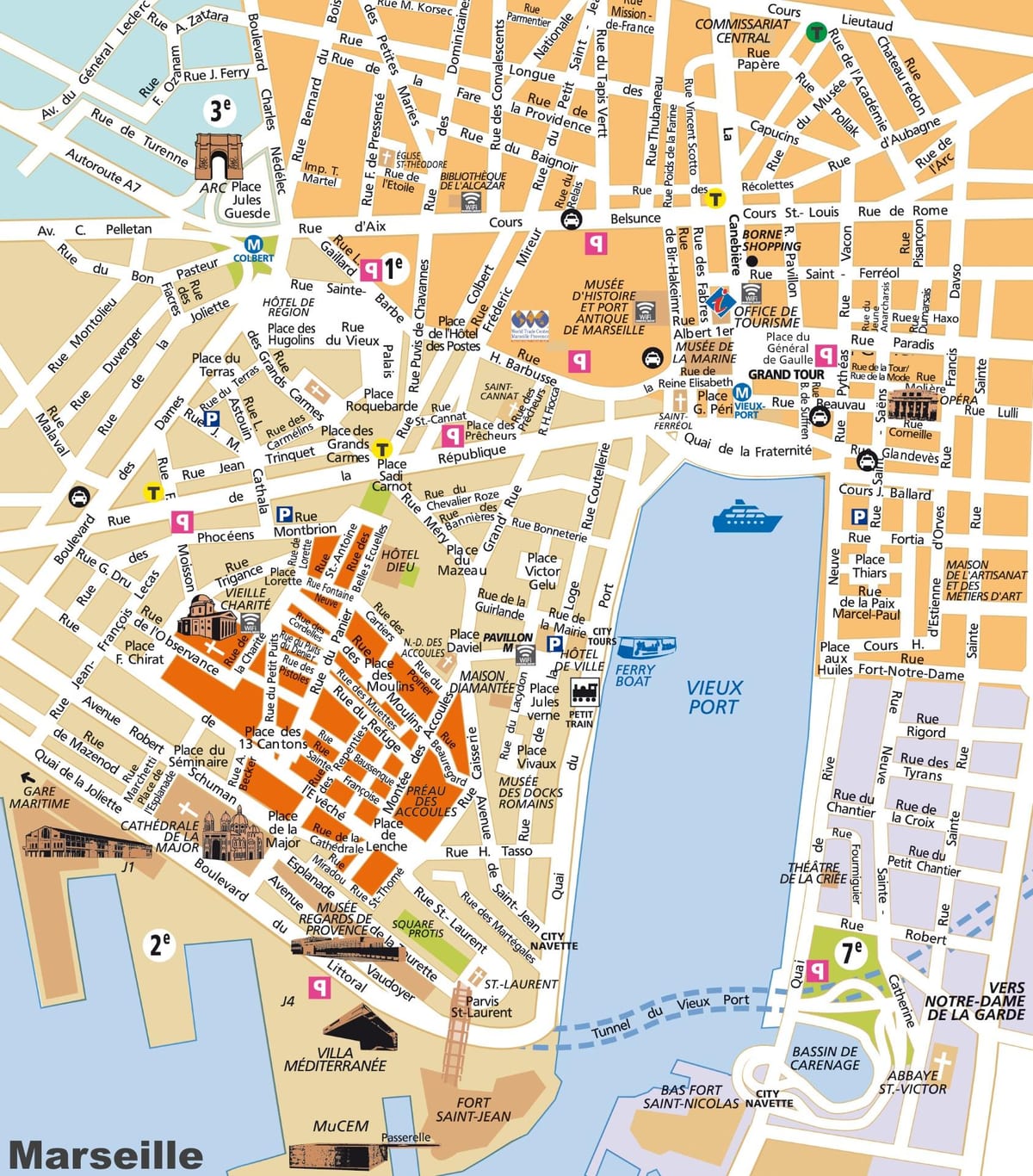 Marseille ಕ್ರೂಸ್ ಬಂದರು ನಕ್ಷೆ