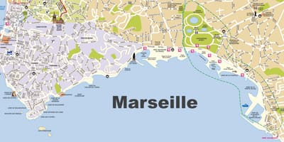 Marseille ಕಡಲತೀರಗಳು ನಕ್ಷೆ